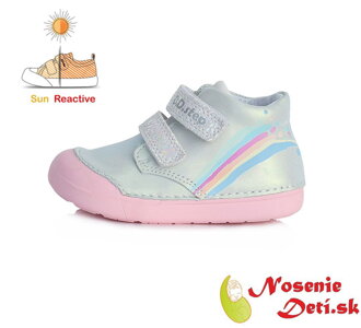 Barefoot alternatíva dievčenská obuv DD Step Striebornoružové Dúha 066-324