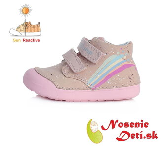 Barefoot alternatíva dievčenská obuv DD Step Svetloružové Dúha 066-324B