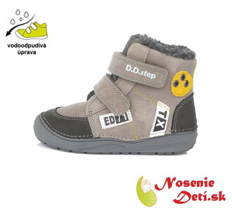 Chlapčenské zimné topánky čižmy DD Step Svetlošedé 071-357A
