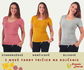 3 nové farby u dojčiacich tričiek