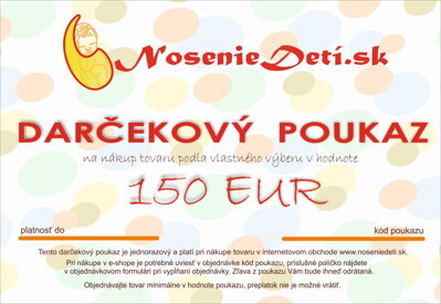 Darčekový poukaz NosenieDetí.sk 150 EUR
