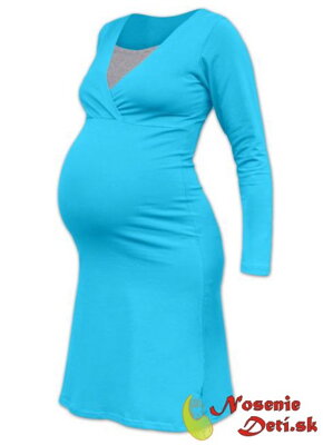 Tehotenská nočná košeľa na kojenie DR Eva Tyrkysová