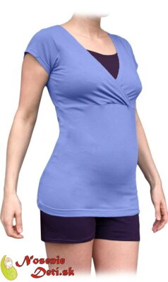 Tehotenské pyžamo na dojčenie KR so šortkami Orgovánové