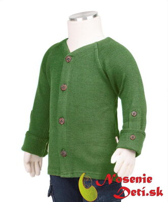 Detský merino sveter cardigan Manymonths Jade Green