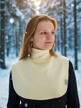 Fleecový nákrčník na krk a hrudník pre ženy pri nosení detí Krémový