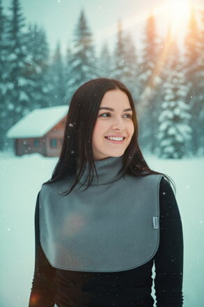 Nákrčník na krk a hrudník pre ženy a na nosenie detí Šedý