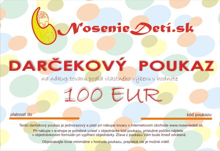 Darčekový poukaz NosenieDetí.sk 100 EUR