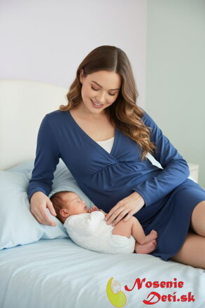 Tehotenská nočná košeľa na dojčenie s dlhým rukávom Lucia Jeans