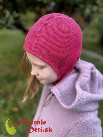 Merino vlnená kukla pre deti Manymonths Pop Pink