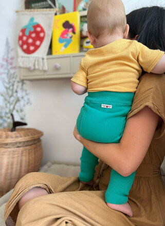 Manymonths Longies Royal Turquoise merino pre deti