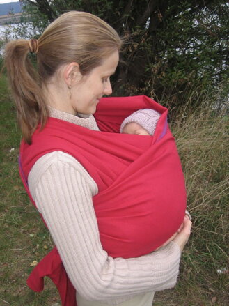 Baby šatka Storchenwiege Leo červený