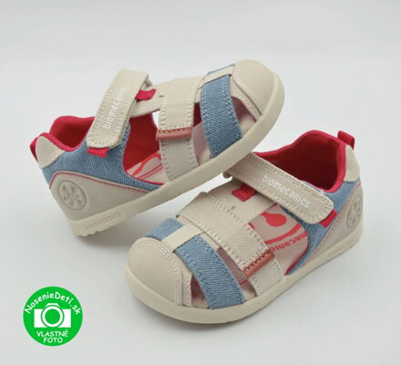 Detské letné sandále Biomecanics Wider Canvas Beige Marino