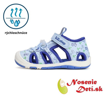 Chlapecké dětské sportovní sandály D.D. Step Sky Blue Dino 065-41329B