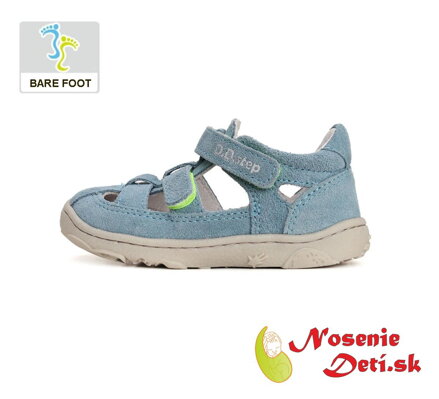 Chlapecké barefoot sandály s pevnou patou Světle modré D.D. Step 077-41565A
