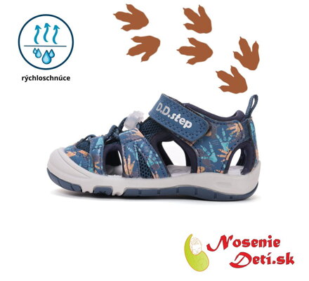 Chlapecké dětské sportovní sandály 065-61146A Royal Blue Dino
