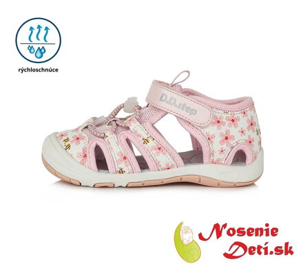Dívčí dětské sportovní sandály D.D. Step Růžové Kvítky 065-394