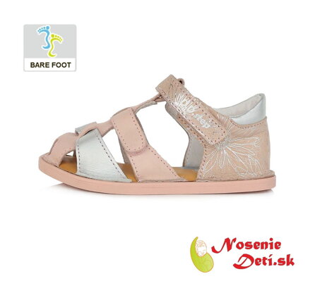 Dívčí barefoot sandály s pevnou patou Růžové DD Step 076-382B