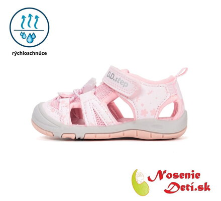 Detské dievčenské športové sandále D. D. Step 065-61146C Baby Pink Flowers