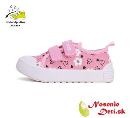 Dievčenské letné plátenky D.D. Step Ružové Srdiečka a kvietky C096-42654