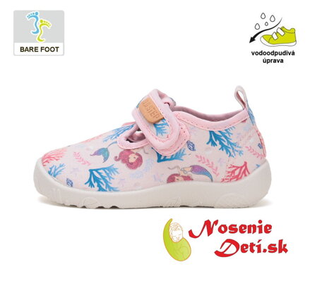 Dievčenské barefoot plátenky otvorené D.D.Step C086-51733A Baby Pink Morská panna