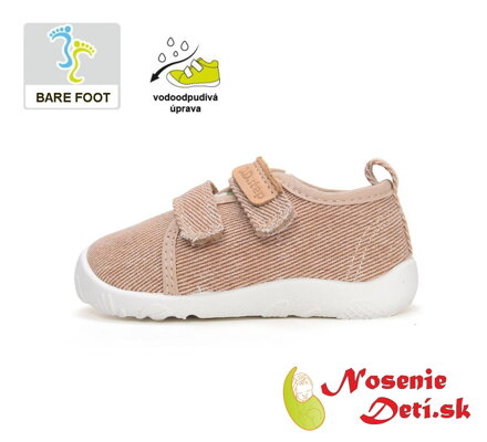 Detské barefoot letné plátenky D. D. Step C086-61763G Cream