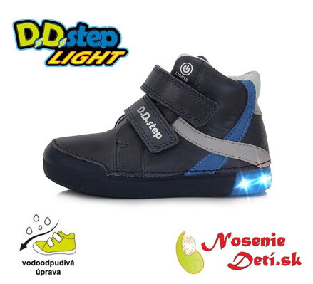 Chlapecké blikající kotníkové boty DD Step Tmavě modré 068-398