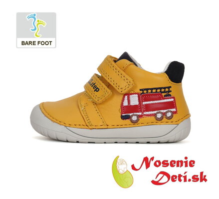 Barefoot detské kožené topánky D.D.Step Horčicové Hasiči 070-41783A