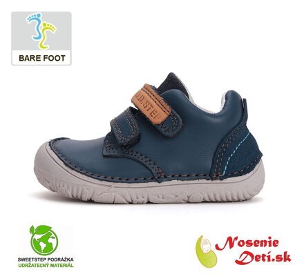 Chlapčenské barefoot kožené prechodné topánky D. D. Step Royal Blue 073-51761A