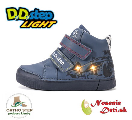Chlapčenské blikajúce svietiace členkové topánky D. D. Step Royal Blue F1 068-62454A