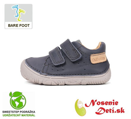 Chlapčenské barefoot kožené prechodné topánky D. D. Step Royal Blue 61950B