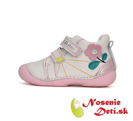 Barefoot alternatíva obuv dievčenské prechodné topánky DD Step Krémové Kvietok 015-41540