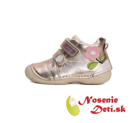 Barefoot alternatíva obuv dievčenské prechodné topánky DD Step Champagne Kvietok 015-41540B