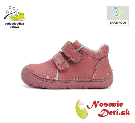Dievčenské barefoot prechodné topánky D. D. Step Dark Pink 073-42466B