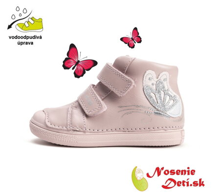 Dievčenské prechodné topánky D. D. Step Baby Pink Motýľ 049-52135
