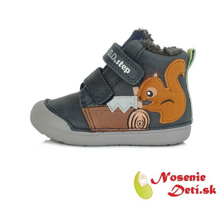 Dětské zimní boty reflexní D.D.Step Grey/blue Veverka W066-852