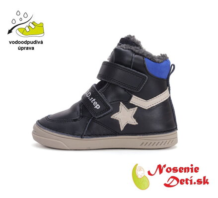 Chlapčenské zimné vyššie topánky D.D. Step Royal Blue Hviezda 040-42987B