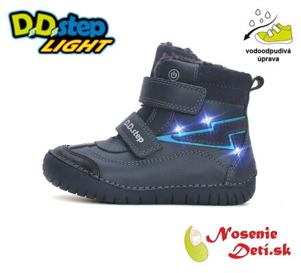 Chlapčenské zimné svietiace blikajúce topánky D.D. Step Royal Blue Blesk W050-42707