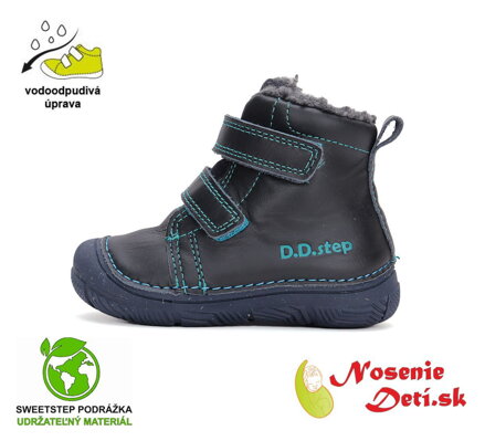 Detské chlapčenské zimné vyššie topánky D.D. Step Royal Blue 082-42385