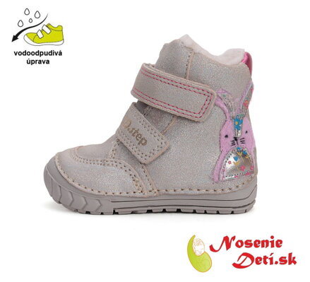 Dievčenské zimné topánky čižmy  D.D. Step Light Grey Zajačik W029-42392B