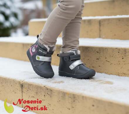 Dievčenské zimné kožušinové topánky čižmy D.D. Step Dark Grey Vtáčik 071-52381B Dievčenské zimné kožušinové topánky čižmy D.D. Step Dark Grey Vtáčik 071-52381B
