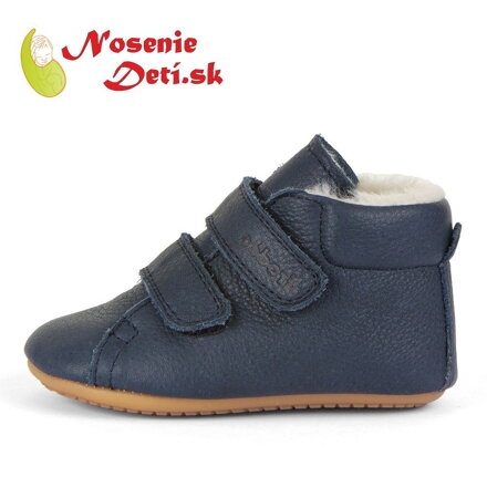 Detské zimné kožené topánky capačky Froddo Prewalkers Furry Dark Blue