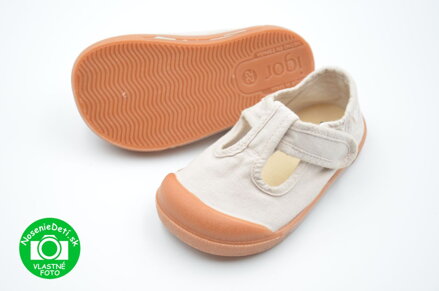 Detské letné barefoot plátenky Igor Caramelo Ice Prírodné