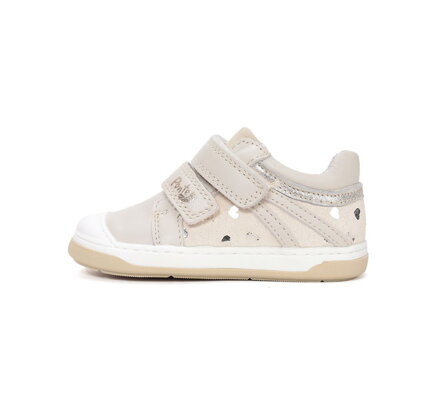 Dievčenské prechodné kožené topánky Ponte DA03-6-1326A Gold Srdiečka