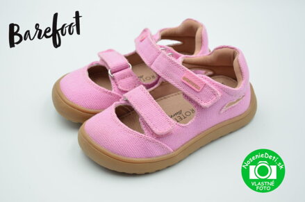 Dievčenské letné barefoot plátenky sandále Protetika Tafi Pink