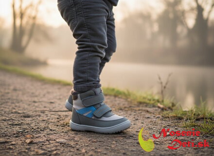 Chlapčenské barefoot zimné membránové kožené topánky Protetika Tex Rodrigo Gris