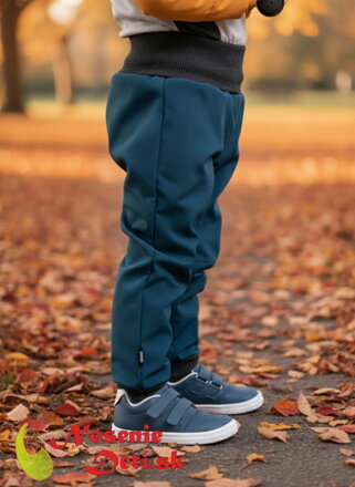 Detské softshellové nohavice Unuo Batoľacie Street Petrolejové