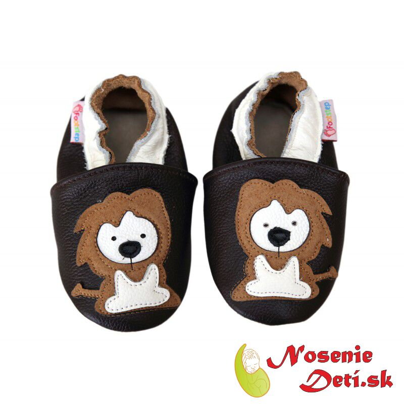 Detské kožené capačky Footstep Tmavohnedé Levík Detské kožené capačky Footstep Tmavohnedé Levík