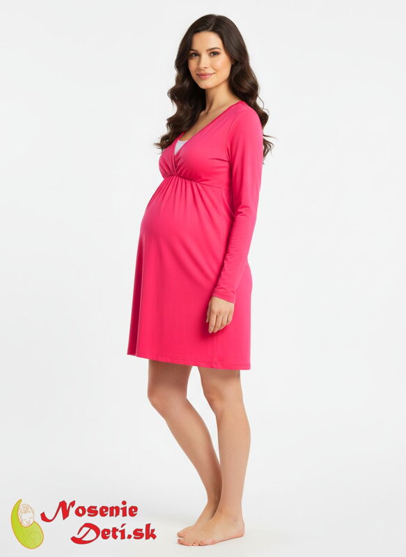 Tehotenská  nočná košeľa na dojčenie dlhý rukáv Lucia Sýtoružová