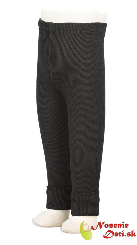 Manymonths legíny pre deti z merino vlny Foggy Black Manymonths legíny pre deti z merino vlny Foggy Black