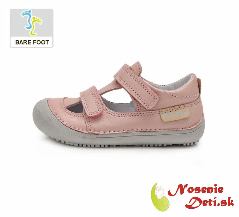 Barefoot dievčenské sandálky balerínky Svetloružové DD Step 063-237C Barefoot dievčenské sandálky balerínky Svetloružové DD Step 063-237C